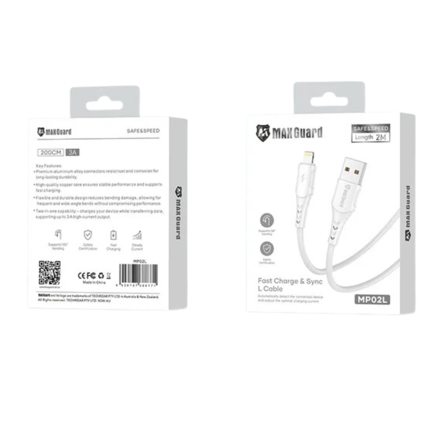 Maxguard 2m USB-A to Lightning Cable MP02L