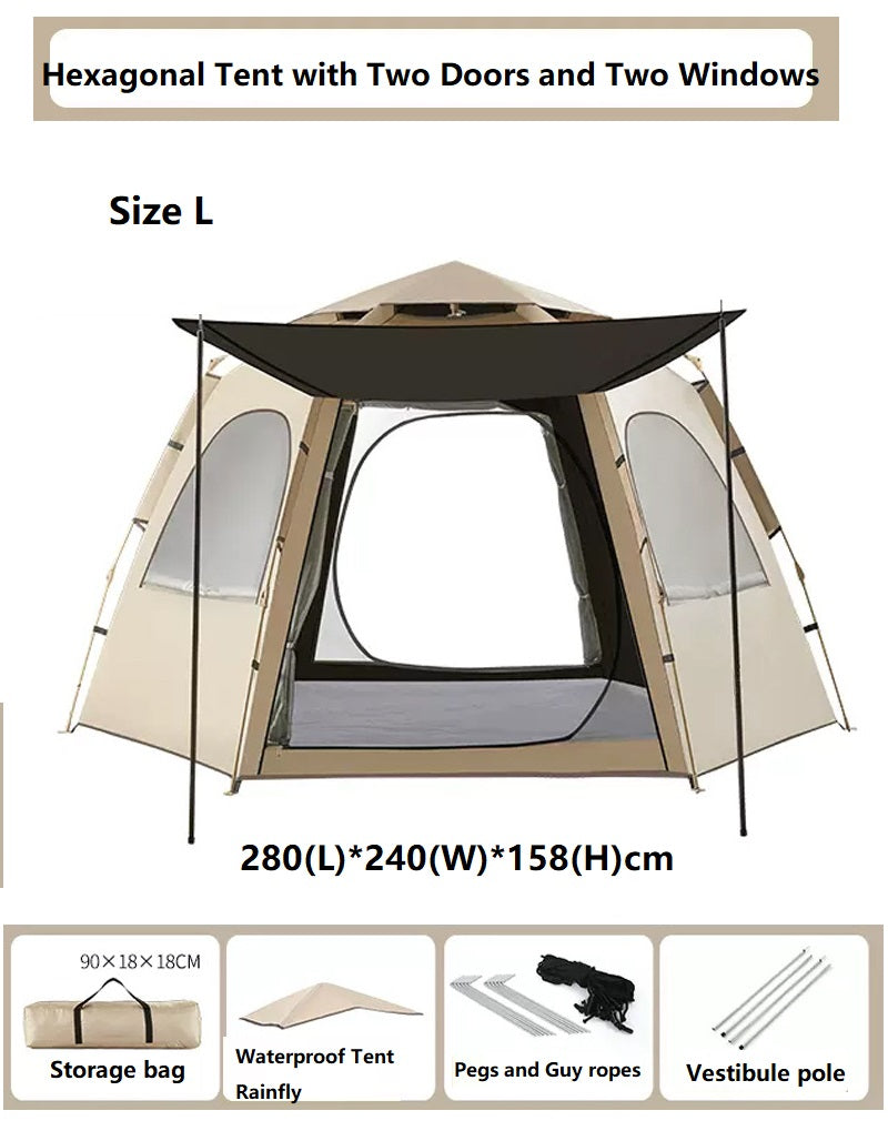 Hexagonal Camping Tent - Durable, Quick Setup JLP5467 ECOTREK