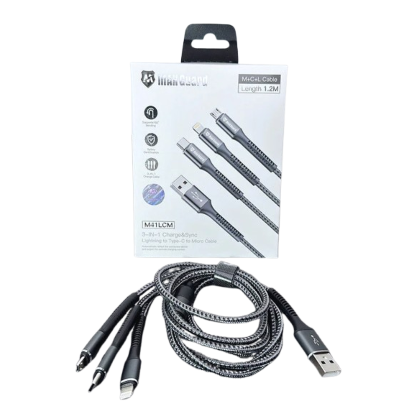 Maxguard 1.2m 3 in 1 cable M41LCM