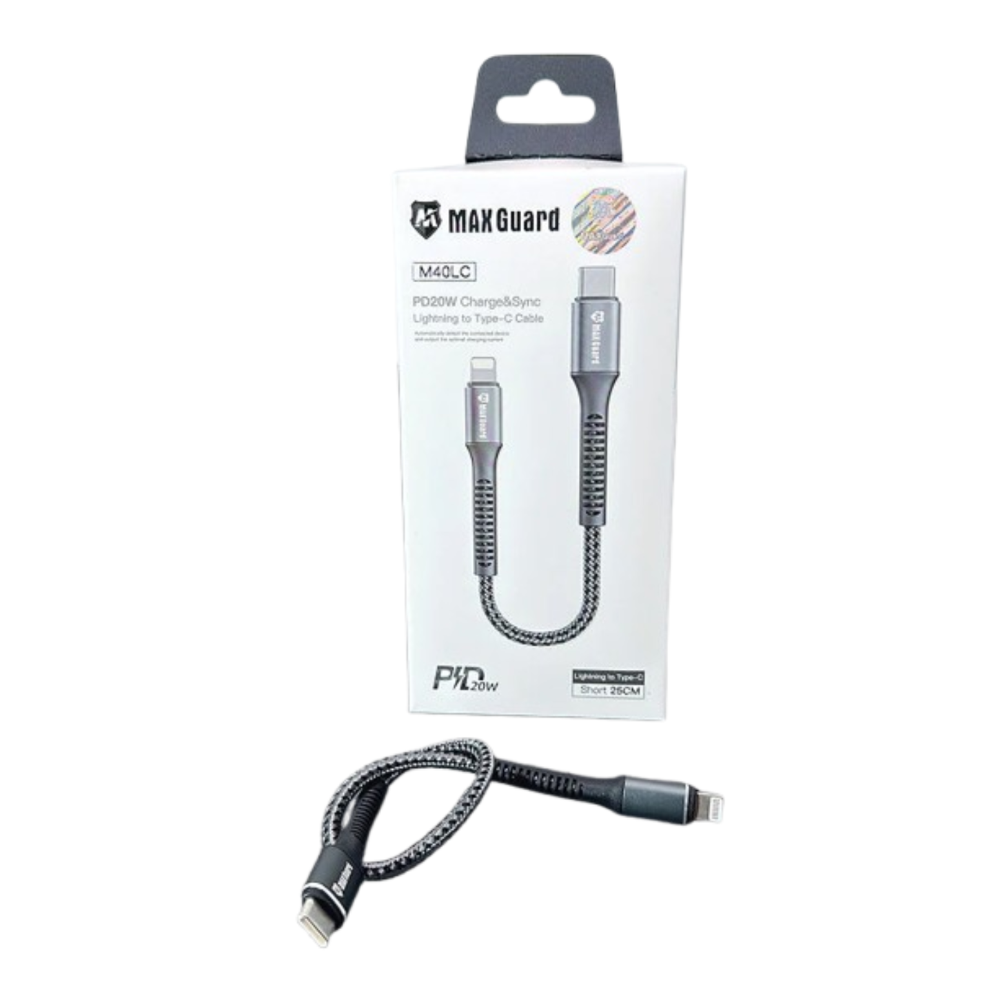 Maxguard 25cm 20W Type-C to Lightning cable M40LC