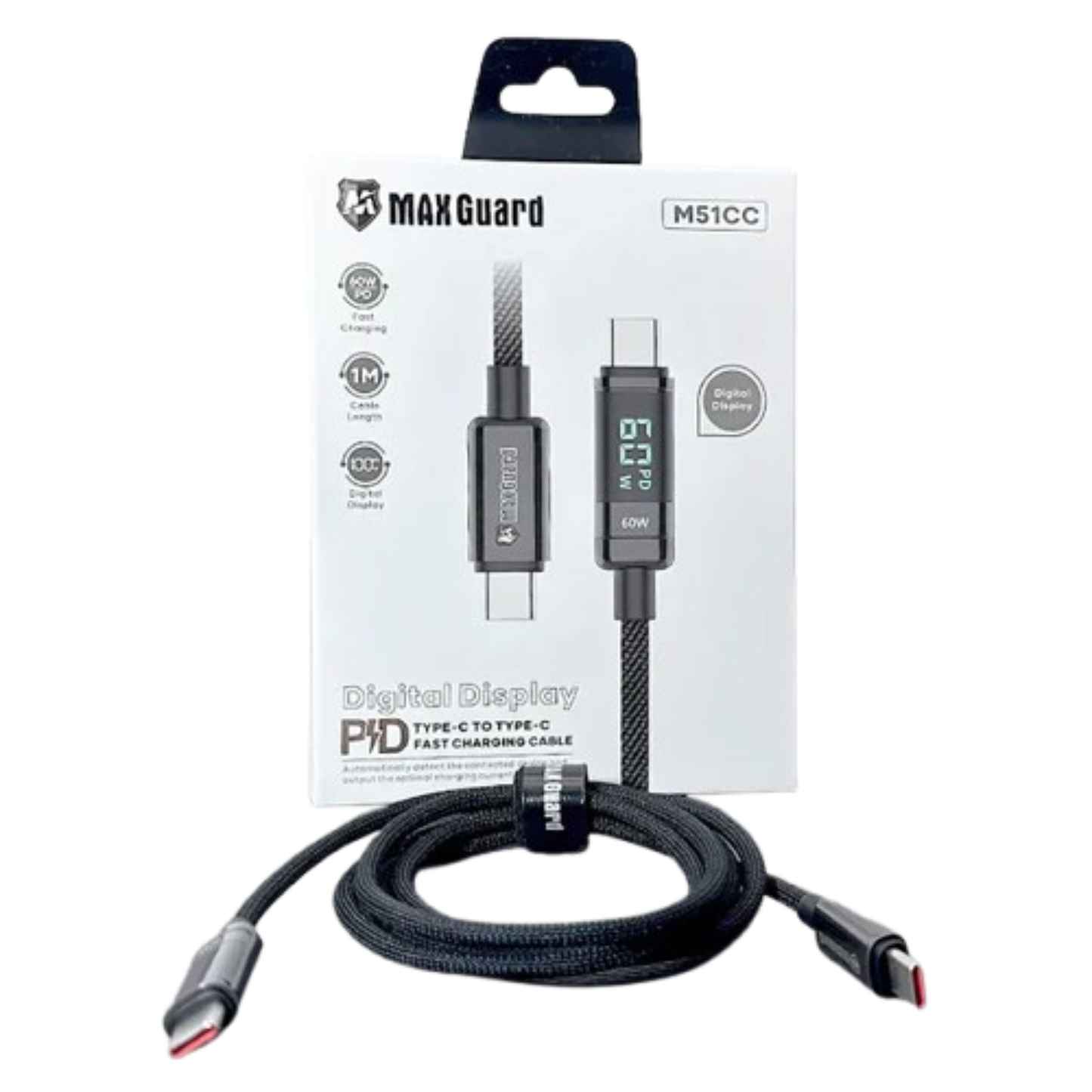 Maxguard 1m 60W Type-C to C Cable M51CC