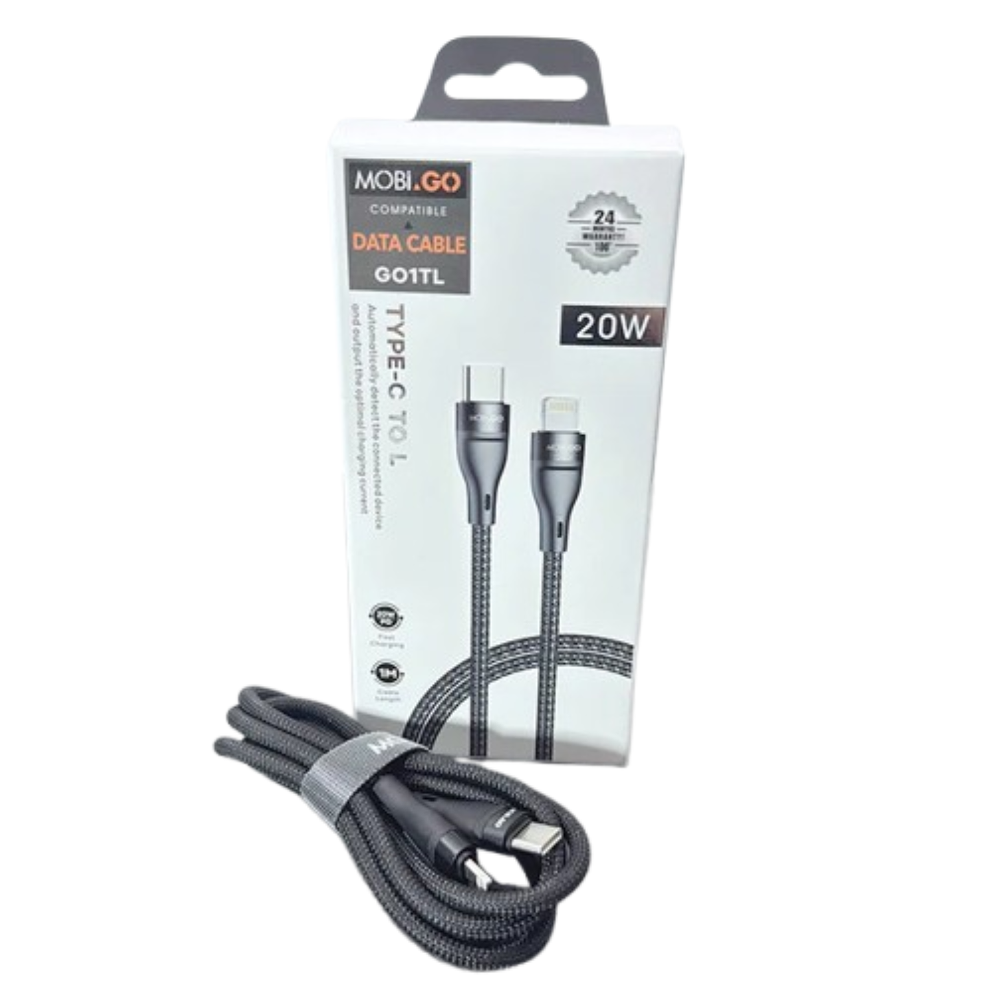 Mobigo 1m 20W Type-C to Lightning cable GO1TL