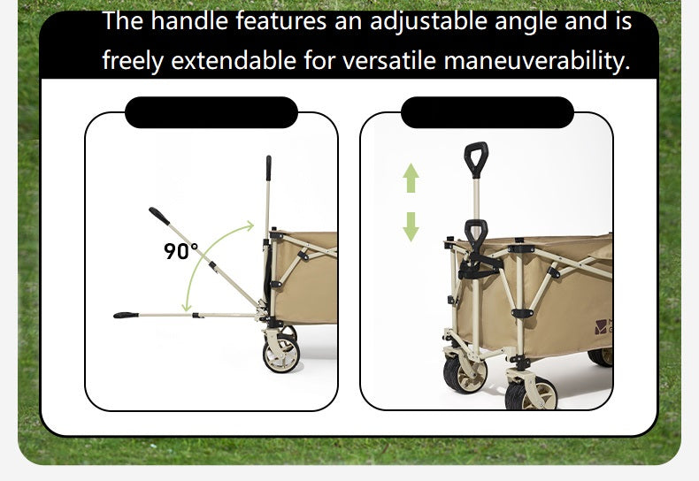 MOBI GARDEN Outdoor Camping trolley - Portable, Four-Way Folding, 200L Capacity Utility Cart ECOTREK