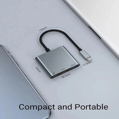9eight5 USB 3.1-C Type-C to hub adapter showing a compact electronics accessory with multiple ports for device connectivity.