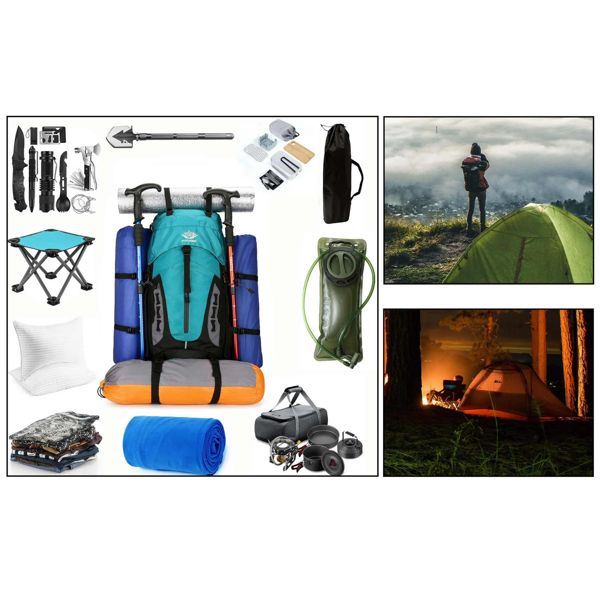 60L Camping & Hiking Backpack – Lightweight Travel Backpack for Outdoor Adventures ECOTREK