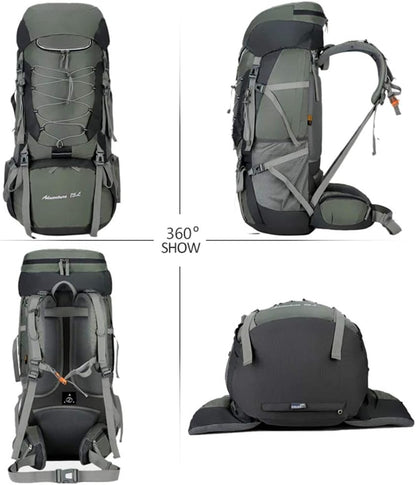 75L Camping & Hiking Backpack – Outdoor Travel Mountaineering Pack with Rain Cover ECOTREK