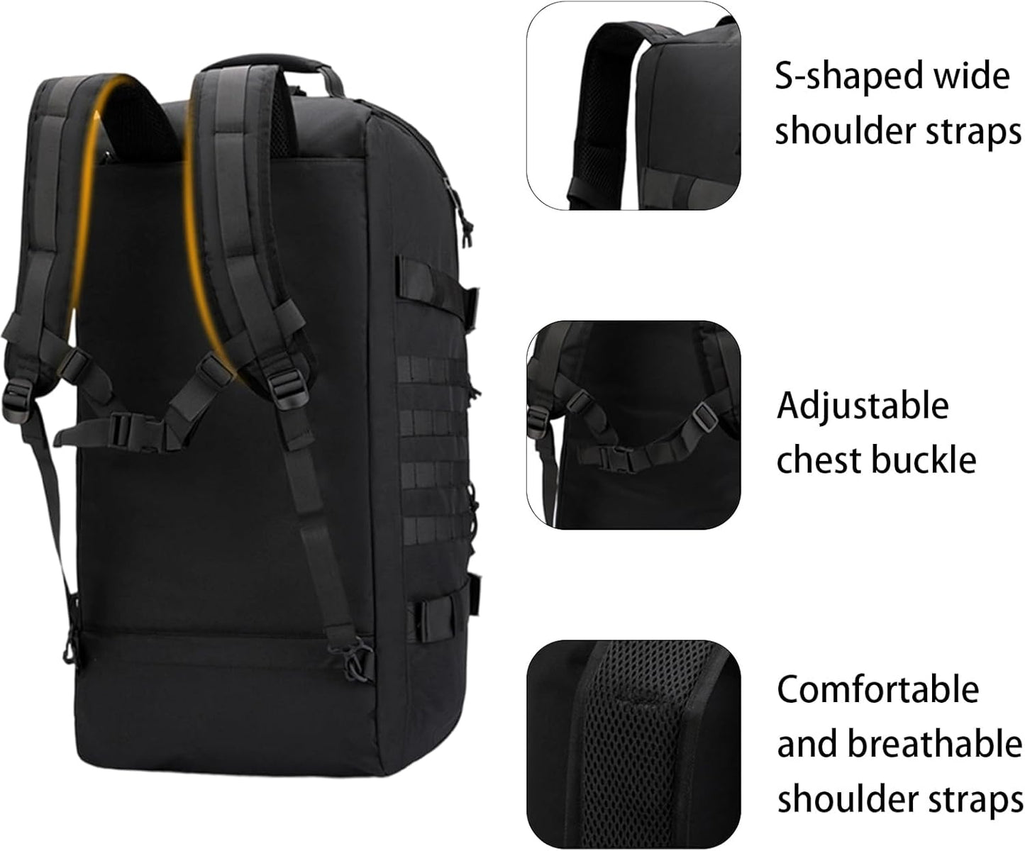 80L Travel Duffel Backpack | Foldable Convertible Holdall with Hidden Straps CP7286