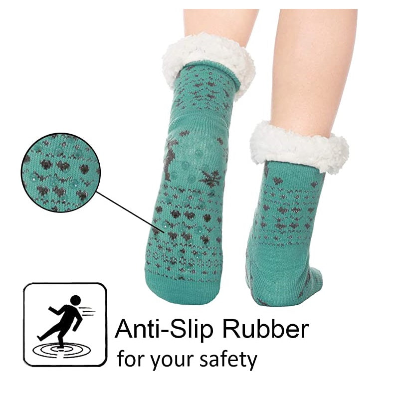 24 Pairs Womens Slipper Fuzzy Socks Winter Super Warm Soft Socks with Grippers dealonline.co.nz