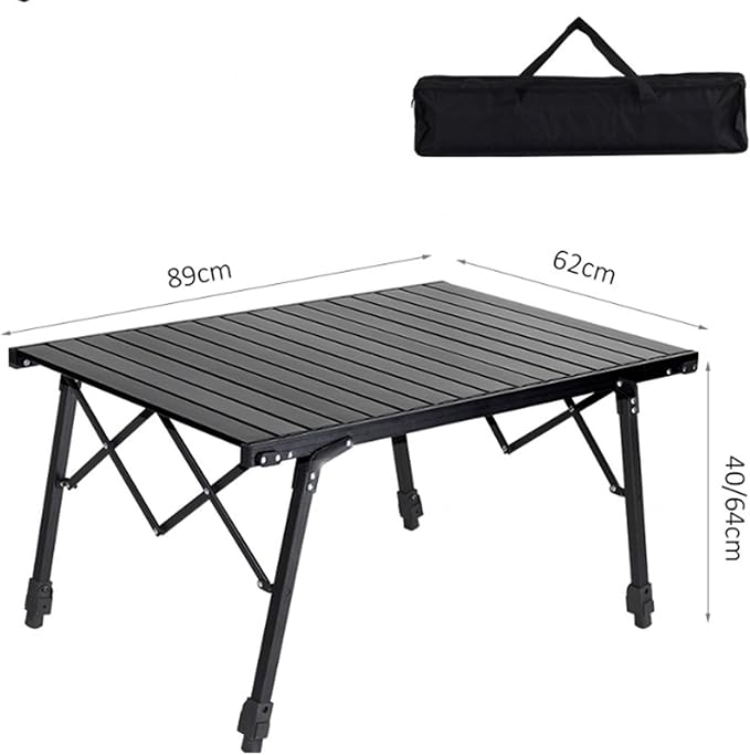 Aluminium Height Adjustable Egg Roll Camping Table – Portable Outdoor Table 89cm ECOTREK