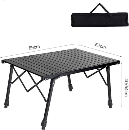 Aluminium Height Adjustable Egg Roll Camping Table – Portable Outdoor Table 89cm ECOTREK