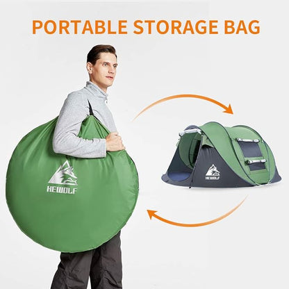 Boat-Shaped Pop-Up Camping Tent Large 280(L) x 200 (W) x 120(H)cm ECOTREK