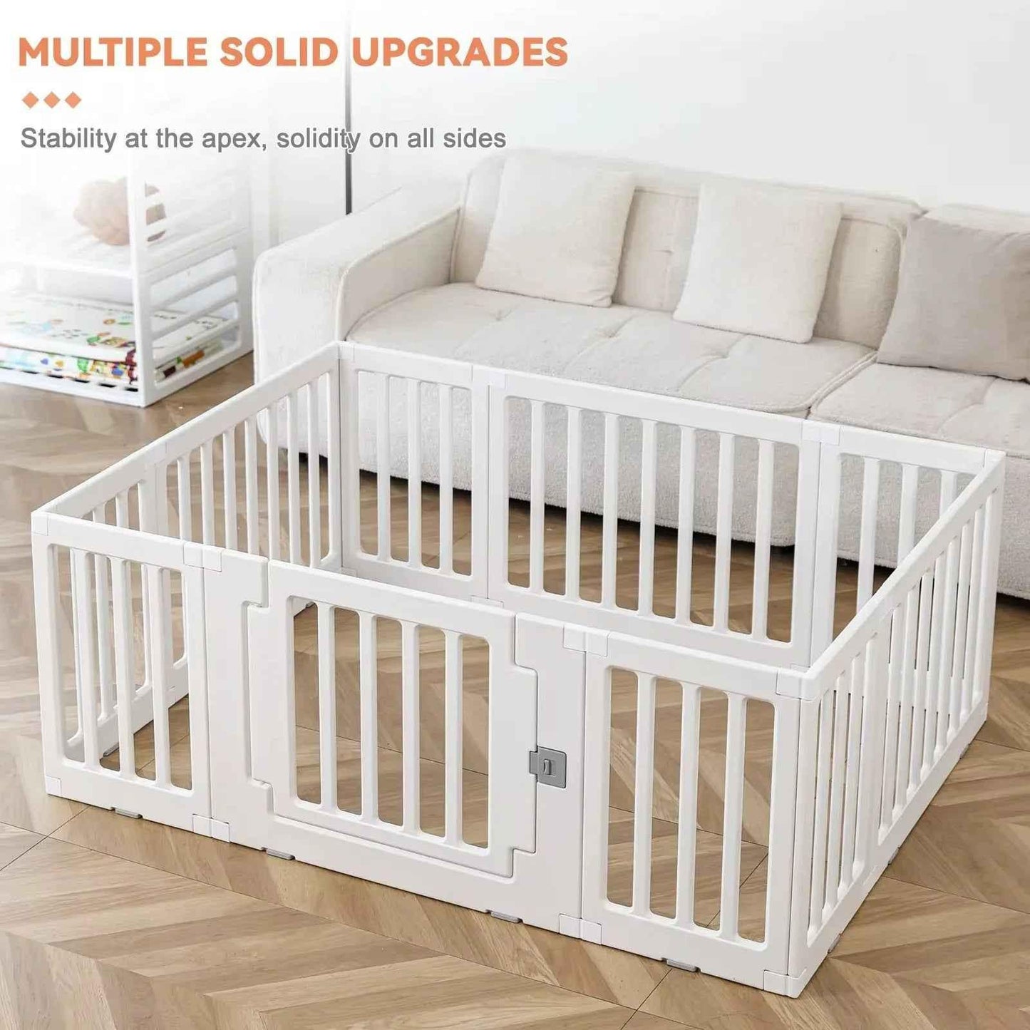 Preorder - 2 in 1 Convertible Baby Playpen 10 pieces & Storage Rack