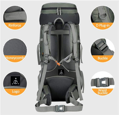 75L Camping & Hiking Backpack – Outdoor Travel Mountaineering Pack with Rain Cover ECOTREK