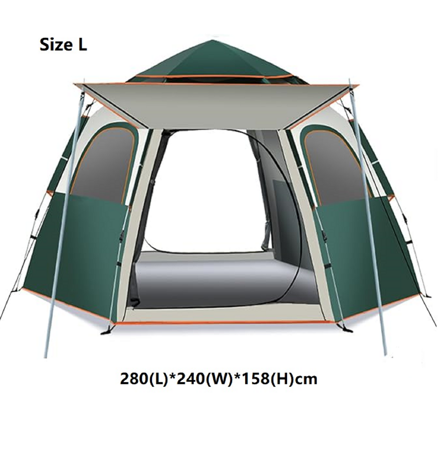 Hexagonal Camping Tent - Durable, Quick Setup JLP5467 ECOTREK