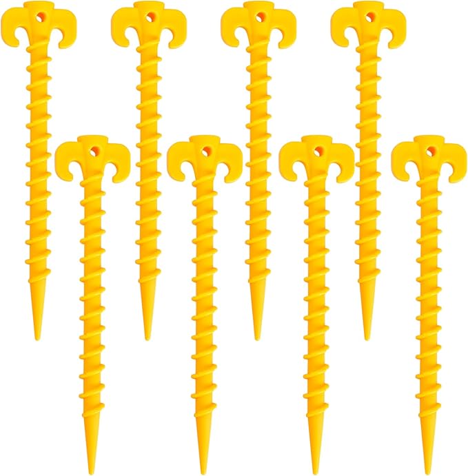ECOTREK Screw Tent Pegs – 20cm Plastic Spiral Ground Stakes for Camping, Tarp & Outdoor Shelters JP52013 - ShopHub