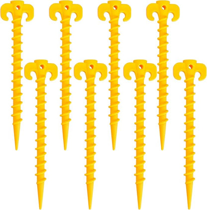ECOTREK Screw Tent Pegs – 20cm Plastic Spiral Ground Stakes for Camping, Tarp & Outdoor Shelters JP52013 - ShopHub