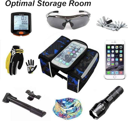 ECOTREK Waterproof Bicycle Frame Bag – Bike Phone Holder with Touchscreen JS71801