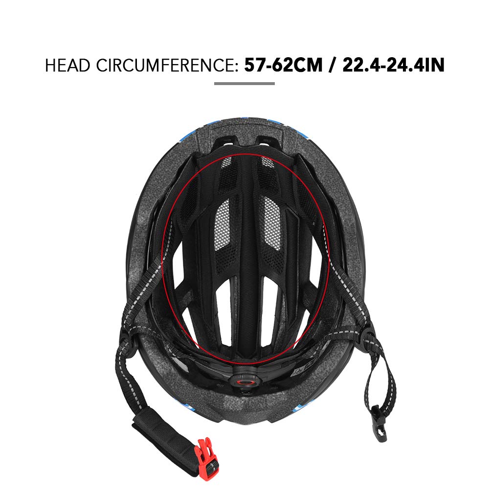 HT-22 Adult Bike Helmet – Lightweight Cycling Helmet with Magnetic Goggles & LED Tail Light HT43204 - ShopHub