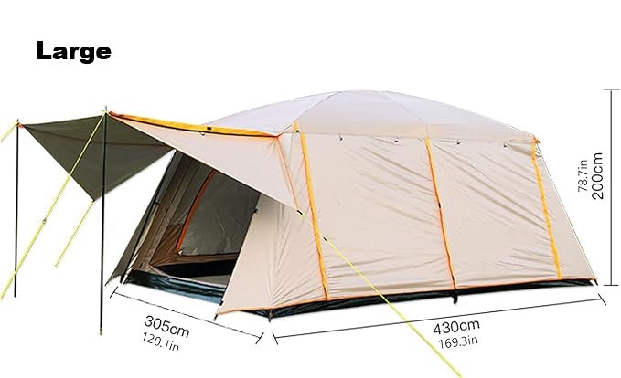 Family Tent –Double layers Waterproof-3 Size Two Colours Aavailable ECOTREK