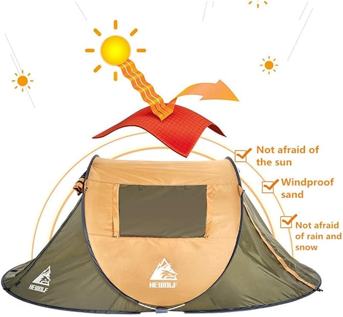 Boat-Shaped Pop-Up Camping Tent Large 280(L) x 200 (W) x 120(H)cm ECOTREK