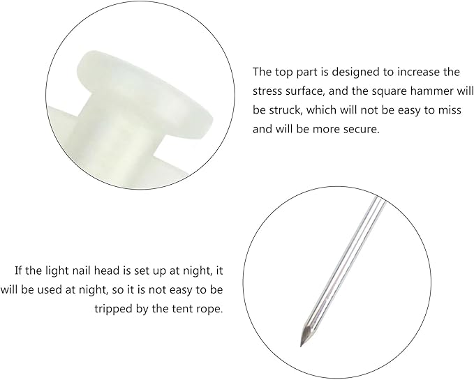 ECOTREK Glow Tent Pegs – Steel Camping Ground Stakes for Tent, Tarp & Canopy JP34715 - ShopHub