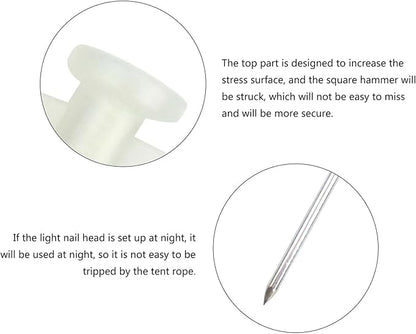 ECOTREK Glow Tent Pegs – Steel Camping Ground Stakes for Tent, Tarp & Canopy JP34715 - ShopHub