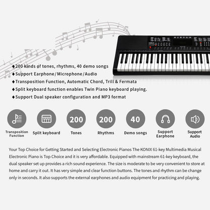 61-KEY MULTIMEDIA MUSICAL ELECTRONIC PIANO - PORTABLE ELECTRONIC PIANO dealonline.co.nz