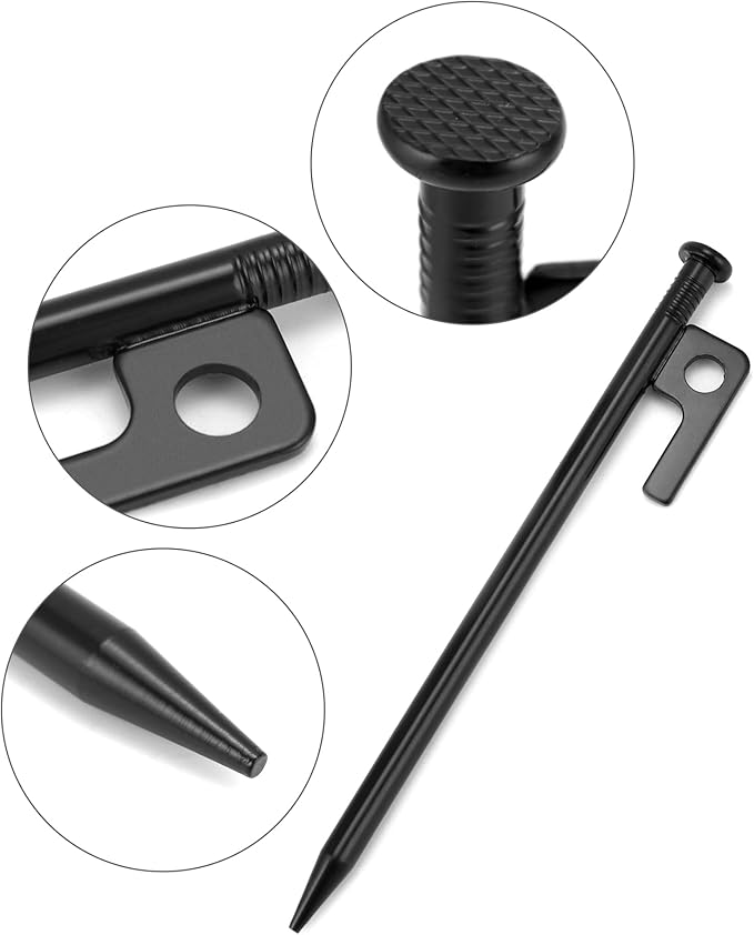 ECOTREK Heavy Duty Tent Pegs – 40cm Steel Camping Stakes for Hard Ground, Beach & Grass JP120512 - ShopHub