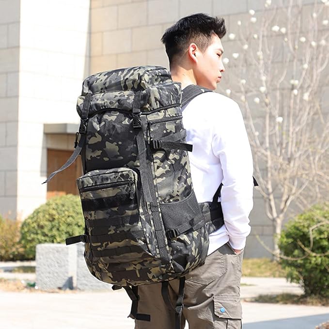 ECOTREK 70L Military Backpack – Tactical Camping, Hiking & Travel Rucksack BDHS5176 - ShopHub