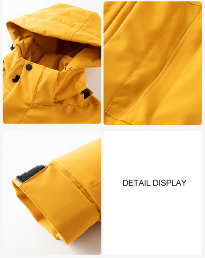 Thickened Lined Heated Jacket Waterproof Yellow - ShopHub
