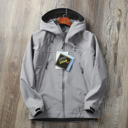 Men's Waterproof Softshell Jacket — Windproof, Hooded Hiking Shell