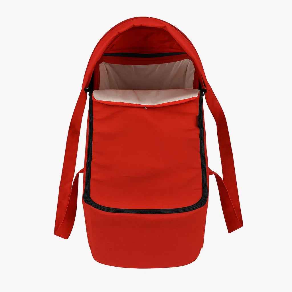 Cocoon Soft Carry Cot Baby Lounger with Canopy & Foot Cover - RED