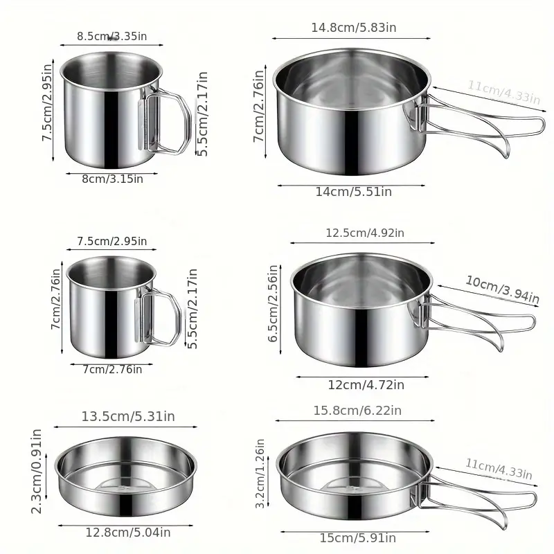 Outdoor Cookware Set - 304 Stainless Steel Camping Utensils Kit ECOTREK