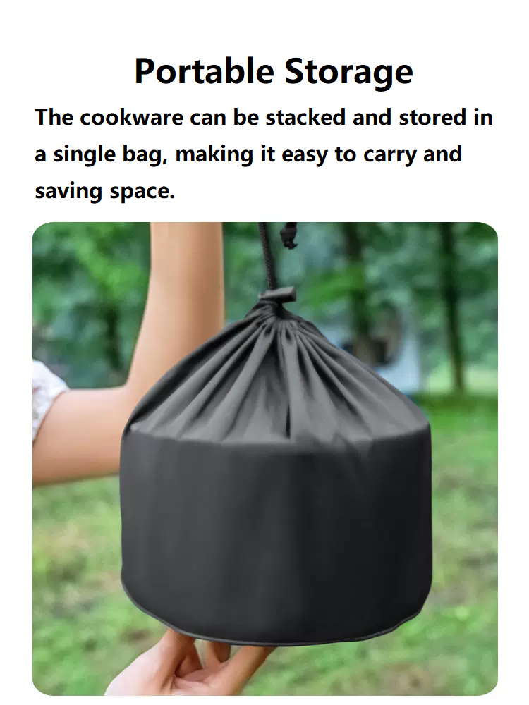 Outdoor Large Cookware Set – Camping Cookware Ideal for 4–5 People ECOTREK