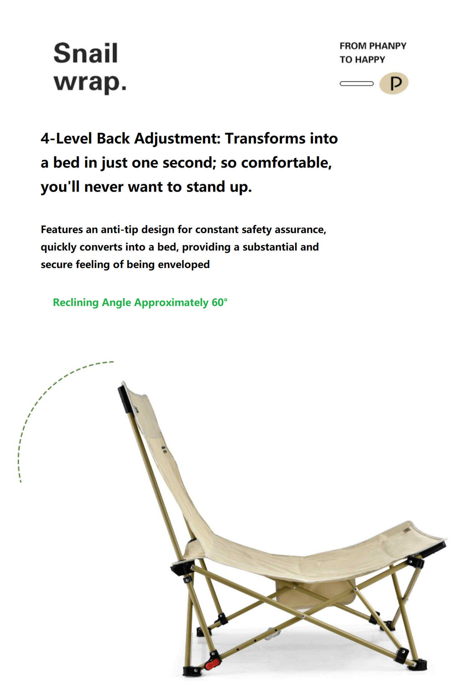 Portable Folding Beach Chair – Enhanced Size & Comfort ECOTREK