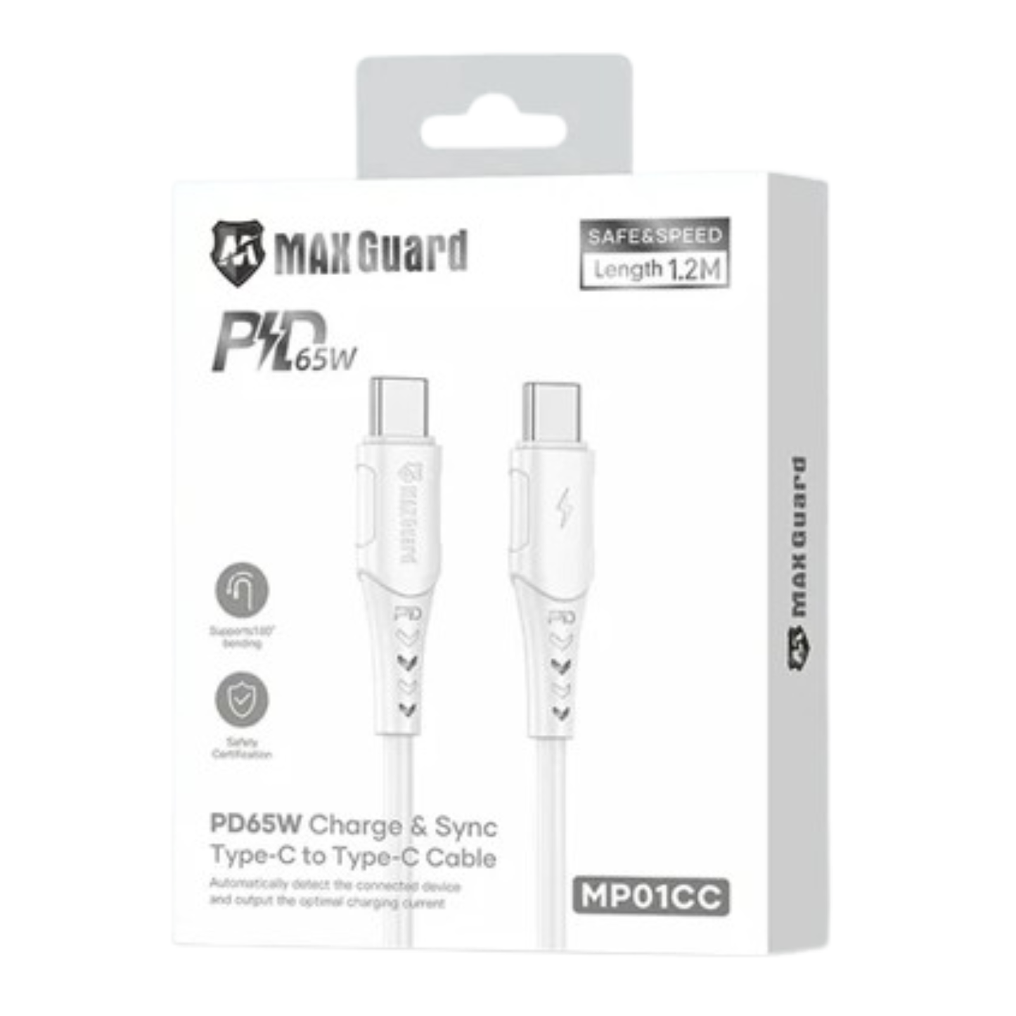 Maxguard 1.2m 65W Type-C to C Cable MP01CC