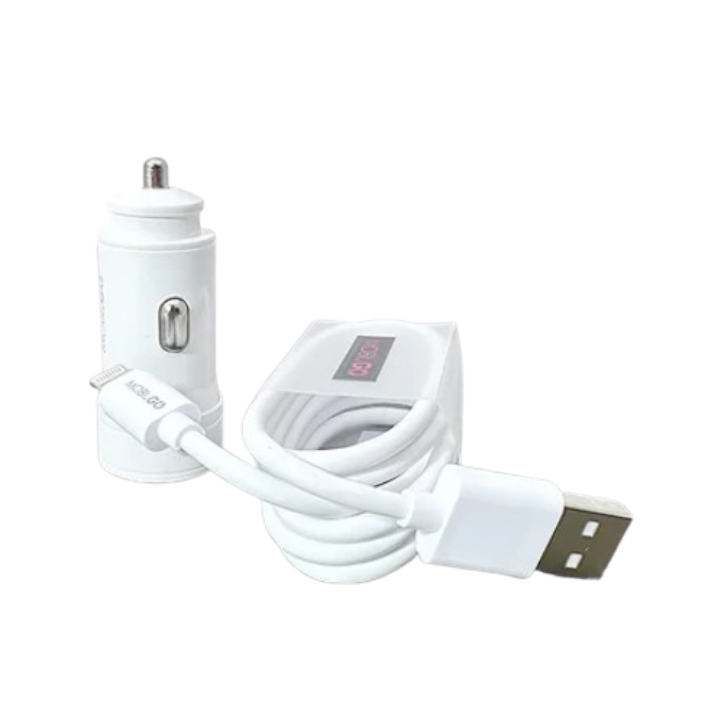 Mobigo Dual USB Car Charger With Lightning Cable GO221L 9eight5