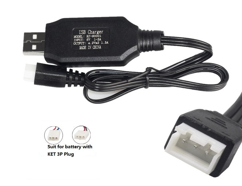 7.4V USB 3 pins Lithium Batteries Charging Cable for Car Drone or Helicopter dealonline.co.nz