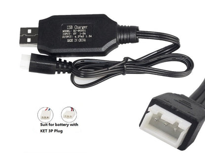 7.4V USB 3 pins Lithium Batteries Charging Cable for Car Drone or Helicopter dealonline.co.nz
