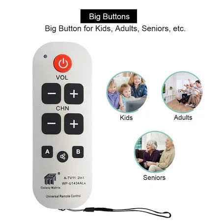Big Button Simple TV Remote Universal Large Button Remote Control for Seniors
