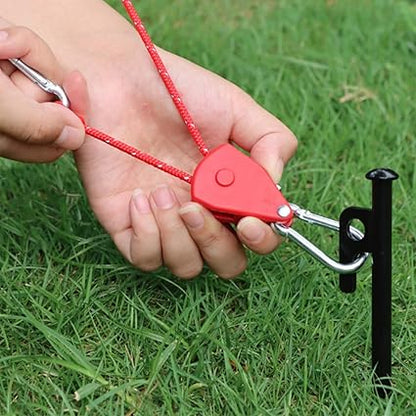 ECOTREK Reflective Ratchet Guy Ropes – Adjustable Tent Tie Down Ropes with Pulley JP5687 - ShopHub
