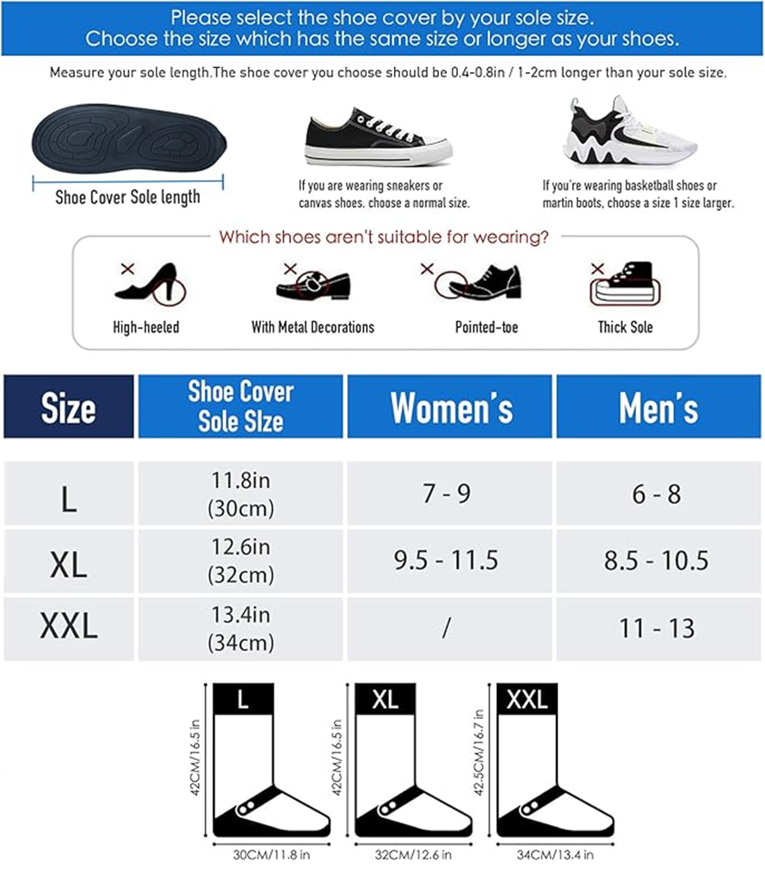 ECOTREK waterproof shoe covers with reflective strip for men and women, rain boot protectors, made for outdoor waterproof protection.