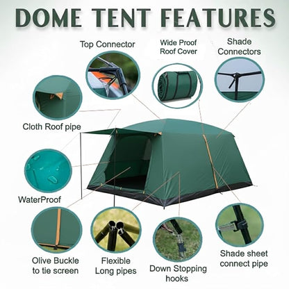Family Tent –Double layers Waterproof-3 Size Two Colours Aavailable ECOTREK