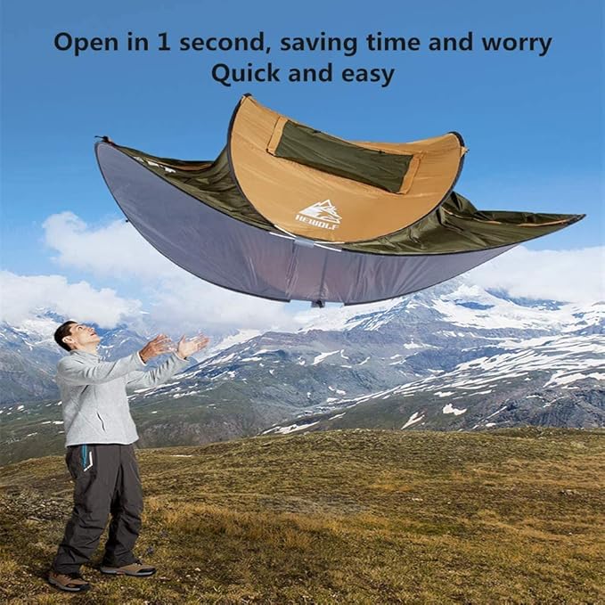 Boat-Shaped Pop-Up Camping Tent Large 260(L) x 150 (W) x 105(H)cm ECOTREK