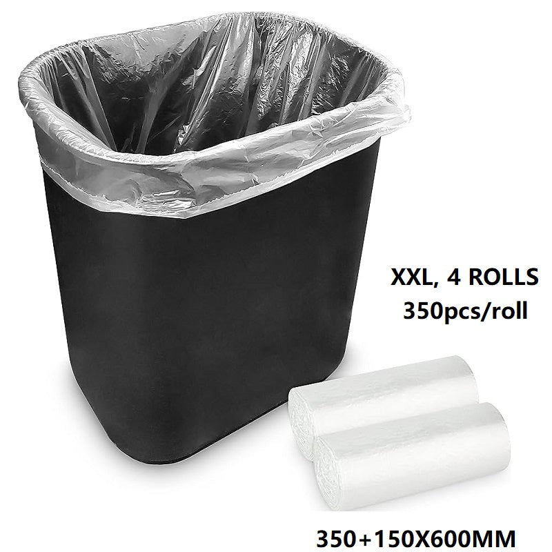 (4 Roll/1ctn) XXL (350+150X600MM)  Clear Trash Bag Rubbish, 350pcs/roll dealonline.co.nz