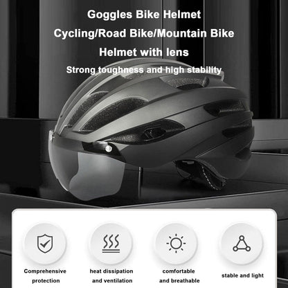 ECOTREK Adult Bicycle Helmet – Adjustable Cycling Helmet with Removable Goggles HT53107 - ShopHub