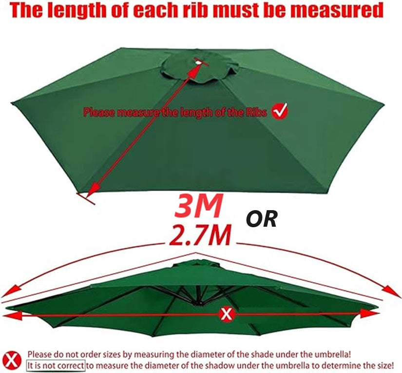 5 Colour 3M/8-Arm Parasol Replacement Cloth Round Garden Umbrella Cover dealonline.co.nz