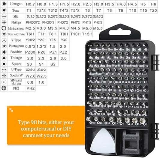 Magnetic Precision Screwdriver Set – 115 in 1  Multi Tool Kit for Electronics & DIY Repair DFWJ5013 - ShopHub