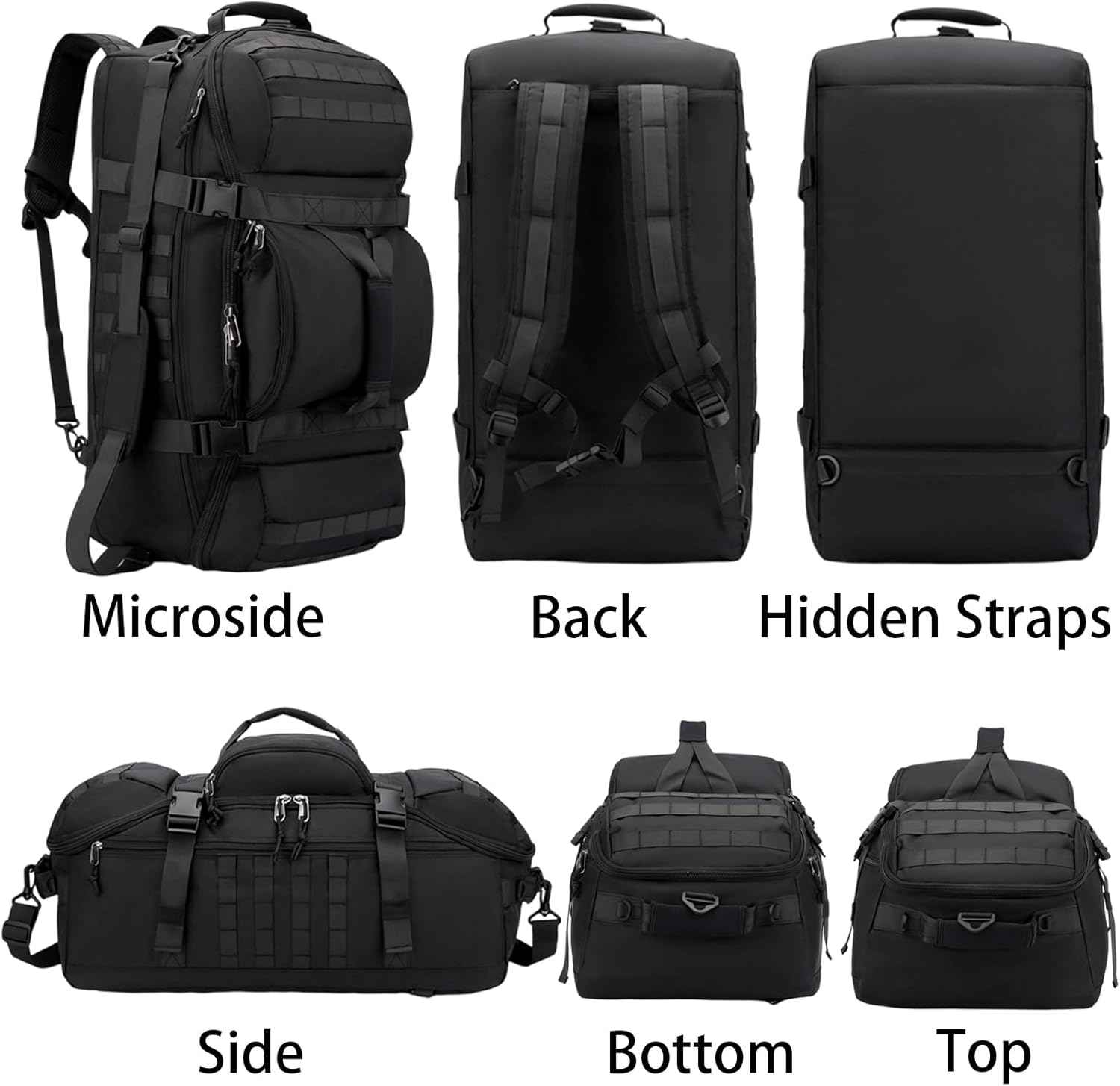 80L Travel Duffel Backpack | Foldable Convertible Holdall with Hidden Straps CP7286