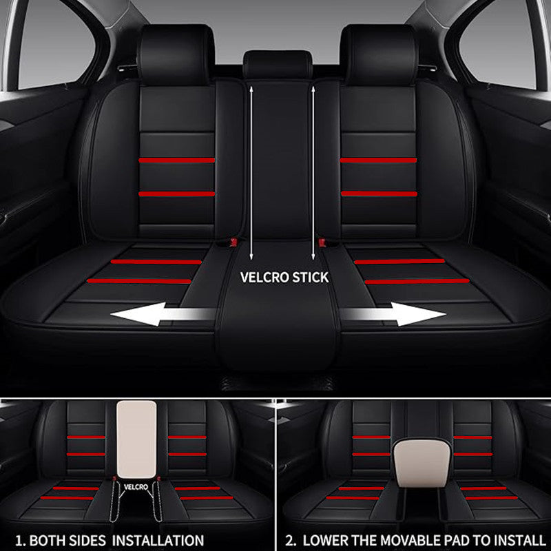 Car Seat Cover Faux Leather Cushion 5 Seater Full Set Front Rear Premium Quality dealonline.co.nz